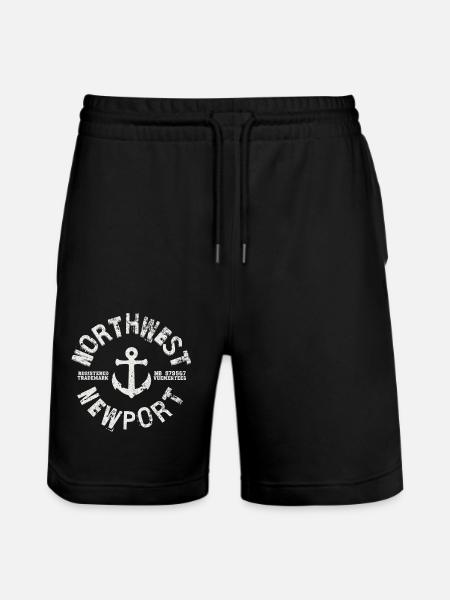 Northwest Newport trademark - Stanley/Stella Trainer Unisex Organic Jogging Shorts - black