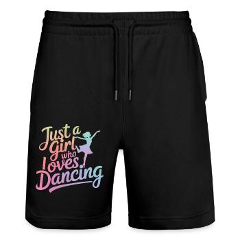 Tanzen Tänzer Tanzen - Stanley/Stella Unisex Bio Joggingshorts Trainer  - Schwarz - Vorne - Nik (191cm) & Marisol (170cm)