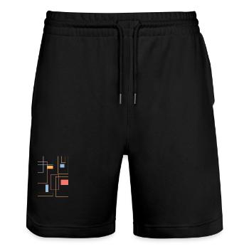 Minimaliste moderne geometrique abstrait et coloré - Short de jogging bio TRAINER Stanley/Stella unisexe - noir - Devant - Nik (191cm) & Marisol (170cm)