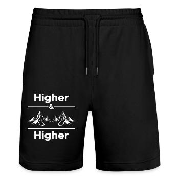 Alpinist Bergsteiger alpin Bergwandern Berg Gipfel - Stanley/Stella Unisex Bio Joggingshorts Trainer  - Schwarz - Vorne - Nik (191cm) & Marisol (170cm)