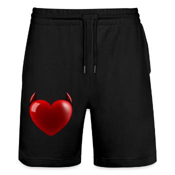 Heart Devil - Stanley/Stella Trainer Unisex Organic Jogging Shorts - black - Front - Nik (191cm) & Marisol (170cm)