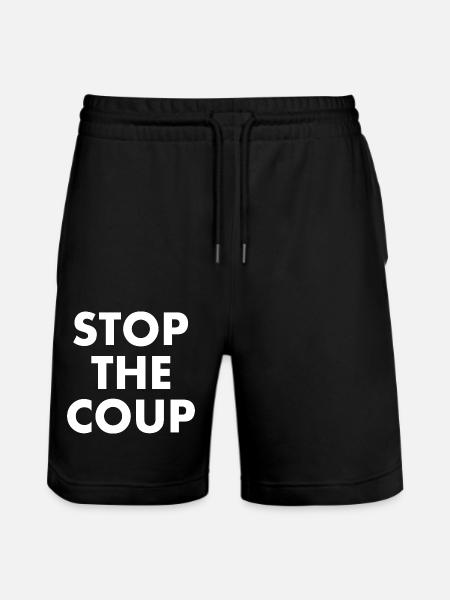 stop the coup - Stanley/Stella Trainer Unisex Organic Jogging Shorts - black