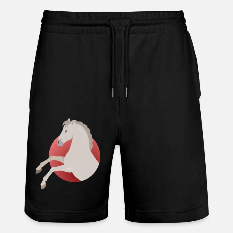 Pferde - Stanley/Stella Unisex Bio Joggingshorts Trainer  - Schwarz
