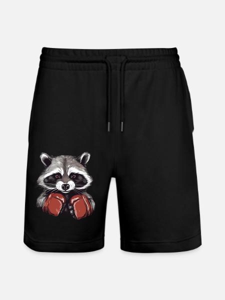 Raccoon boxes - Stanley/Stella Trainer Unisex Organic Jogging Shorts - black