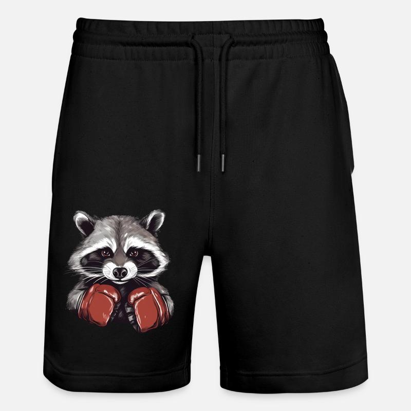 Raccoon boxes - Stanley/Stella Trainer Unisex Organic Jogging Shorts - black