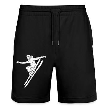 Ski Freestyle 8 - Stanley/Stella Unisex Bio Joggingshorts Trainer  - Schwarz - Vorne - Nik (191cm) & Marisol (170cm)