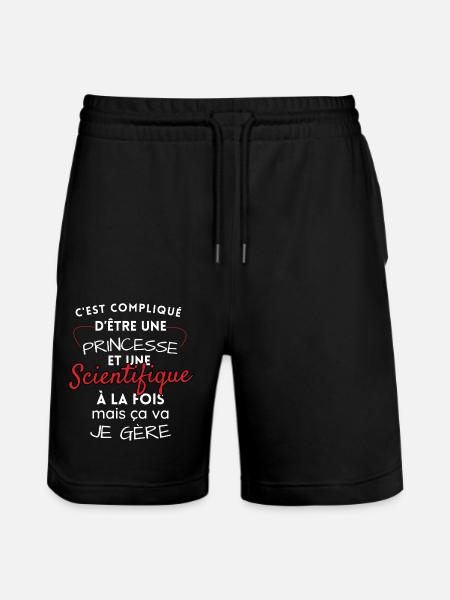 Princesse et Scientifique, je gère! - Short de jogging bio TRAINER Stanley/Stella unisexe - noir