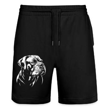 Bullmastiff - Dog Fan - Stanley/Stella Trainer Unisex Organic Jogging Shorts - black - Front - Nik (191cm) & Marisol (170cm)