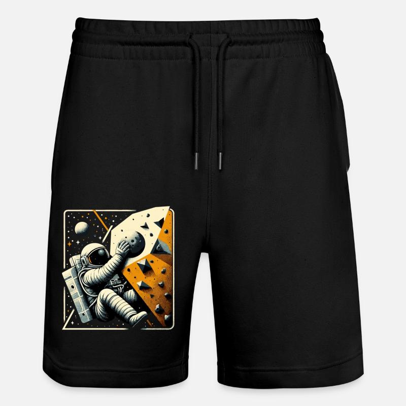 Bouldering Astronaut Spaceman Gift - Stanley/Stella Trainer Unisex Organic Jogging Shorts - black