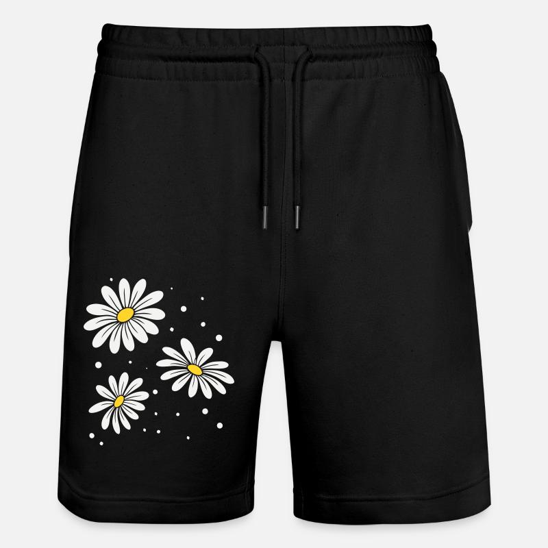 Gänseblümchen Punkte - Stanley/Stella Unisex Bio Joggingshorts Trainer  - Schwarz