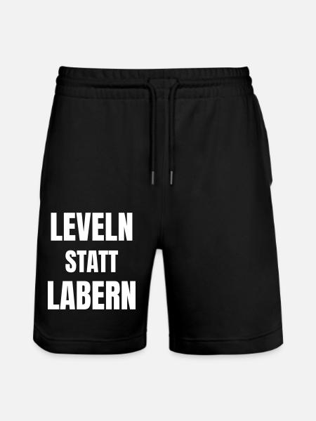 Leveling instead of babbling - Stanley/Stella Trainer Unisex Organic Jogging Shorts - black