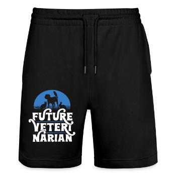 Future Veterinarian - Stanley/Stella Trainer Unisex Organic Jogging Shorts - black - Front - Nik (191cm) & Marisol (170cm)