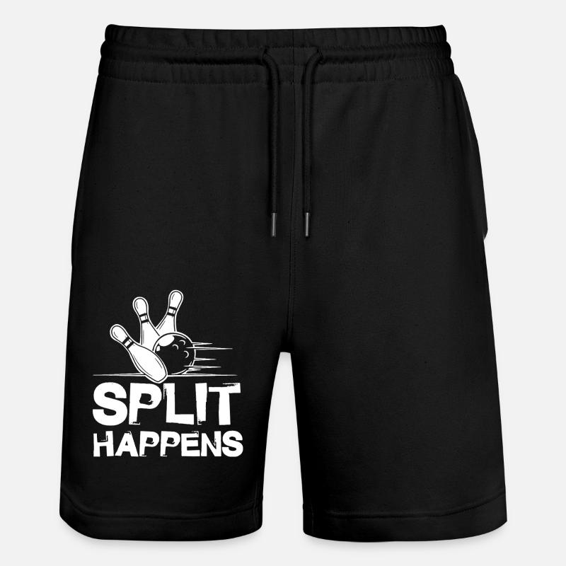 Bowling Split Happens - Stanley/Stella Trainer Unisex Organic Jogging Shorts - black
