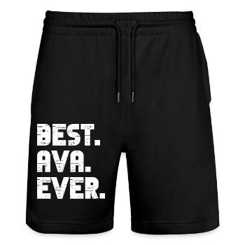 Best Ava Ever Retro Gift Saying Birthday - Stanley/Stella Trainer Unisex Organic Jogging Shorts - black - Front - Nik (191cm) & Marisol (170cm)