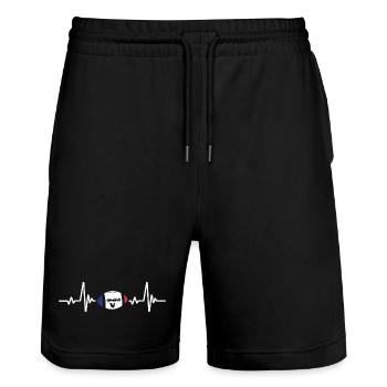 Rugby Battement De Coeur - Short de jogging bio TRAINER Stanley/Stella unisexe - noir - Devant - Nik (191cm) & Marisol (170cm)