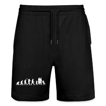 Family Evolution - Familien-Geburtstagsgeschenk - Stanley/Stella Unisex Bio Joggingshorts Trainer  - Schwarz - Vorne - Nik (191cm) & Marisol (170cm)