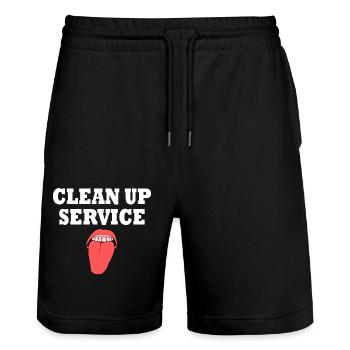 clean up service - Short de jogging bio TRAINER Stanley/Stella unisexe - noir - Devant - Nik (191cm) & Marisol (170cm)