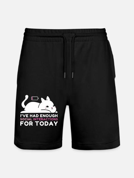 Enough Social Interactions - Stanley/Stella Trainer Unisex Organic Jogging Shorts - black