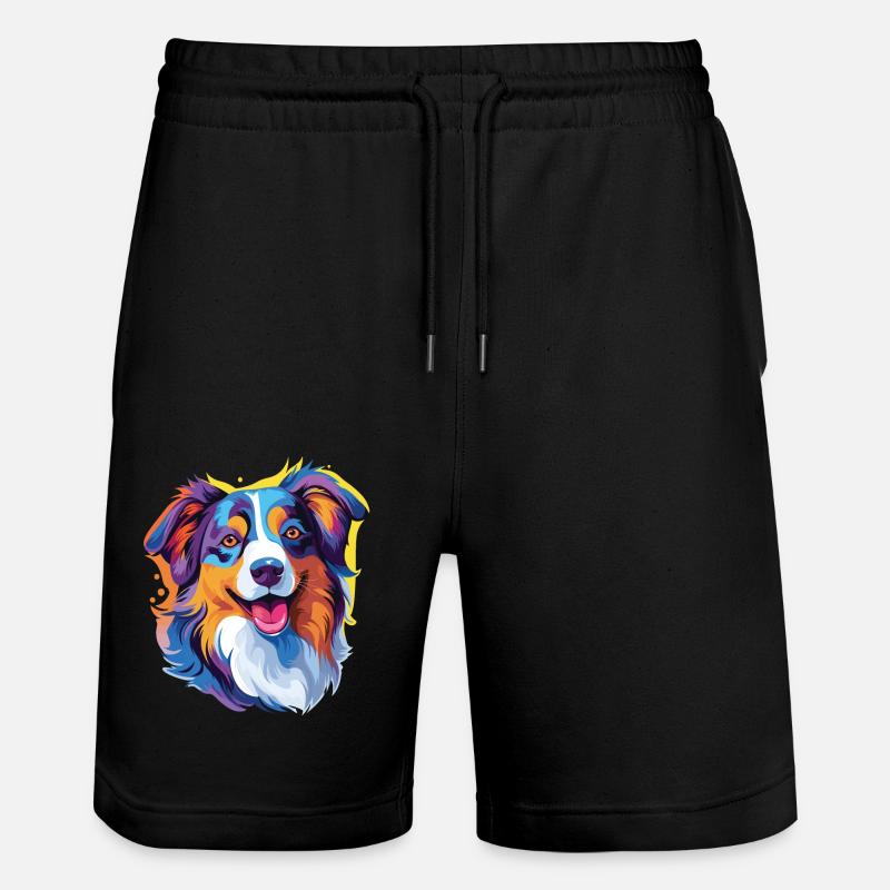 Berger australien pop art - Short de jogging bio TRAINER Stanley/Stella unisexe - noir