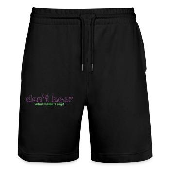 Literal Listener - Stanley/Stella Unisex Bio Joggingshorts Trainer  - Schwarz - Vorne - Nik (191cm) & Marisol (170cm)