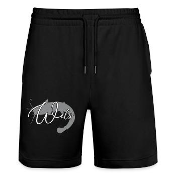 Wels Waller angeln Sportfischen Flussmonster - Stanley/Stella Unisex Bio Joggingshorts Trainer  - Schwarz - Vorne - Nik (191cm) & Marisol (170cm)