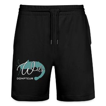Welsdompteur Welsflüsterer Welsangler - Stanley/Stella Unisex Bio Joggingshorts Trainer  - Schwarz - Vorne - Nik (191cm) & Marisol (170cm)