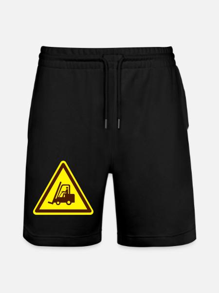 Gabelstapler Schild (Farben anpassbar!) - Stanley/Stella Unisex Bio Joggingshorts Trainer  - Schwarz