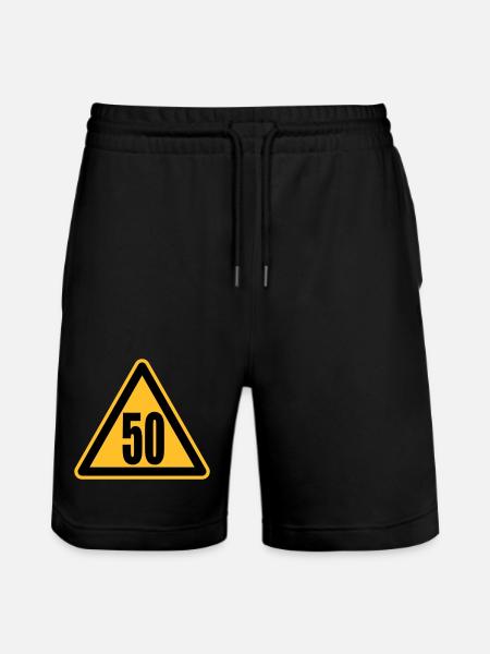 Achtung 50 - Stanley/Stella Unisex Bio Joggingshorts Trainer - Schwarz