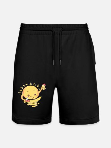 Sommer Cocktail Geschenk - Stanley/Stella Unisex Bio Joggingshorts Trainer  - Schwarz