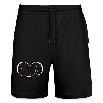 Weihnachten - Stanley/Stella Unisex Bio Joggingshorts Trainer  - Schwarz - Vorne - Nik (191cm) & Marisol (170cm)