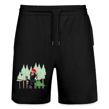 Balai Bollenhut sorcier moderne de la Forêt-Noire - Short de jogging bio TRAINER Stanley/Stella unisexe - noir - Devant - Nik (191cm) & Marisol (170cm)