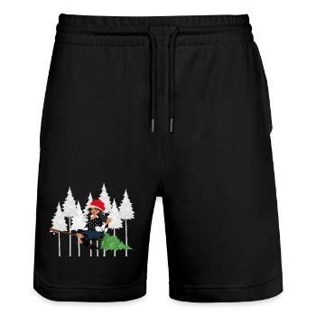 Balai Bollenhut sorcier moderne de la Forêt-Noire - Short de jogging bio TRAINER Stanley/Stella unisexe - noir - Devant - Nik (191cm) & Marisol (170cm)