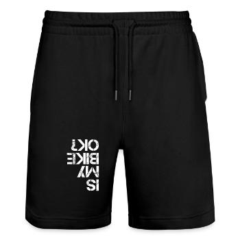 Mountainbike: Is My Bike OK - Stanley/Stella Trainer Unisex Organic Jogging Shorts - black - Front - Nik (191cm) & Marisol (170cm)