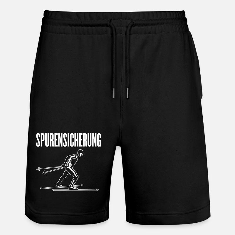 Langlauf Langläufer Langlaufen Spurensicherung - Stanley/Stella Unisex Bio Joggingshorts Trainer  - Schwarz