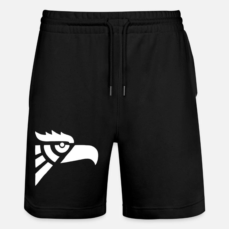 Adlerkopf weiß aztekisch - Stanley/Stella Unisex Bio Joggingshorts Trainer - Schwarz