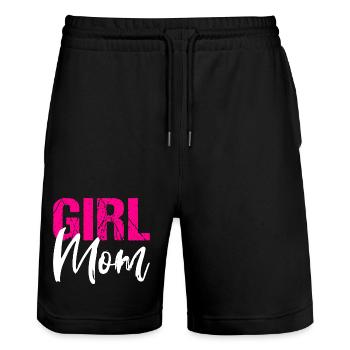 Girl Mom Tochter Mutter Mama - Stanley/Stella Unisex Bio Joggingshorts Trainer  - Schwarz - Vorne - Nik (191cm) & Marisol (170cm)