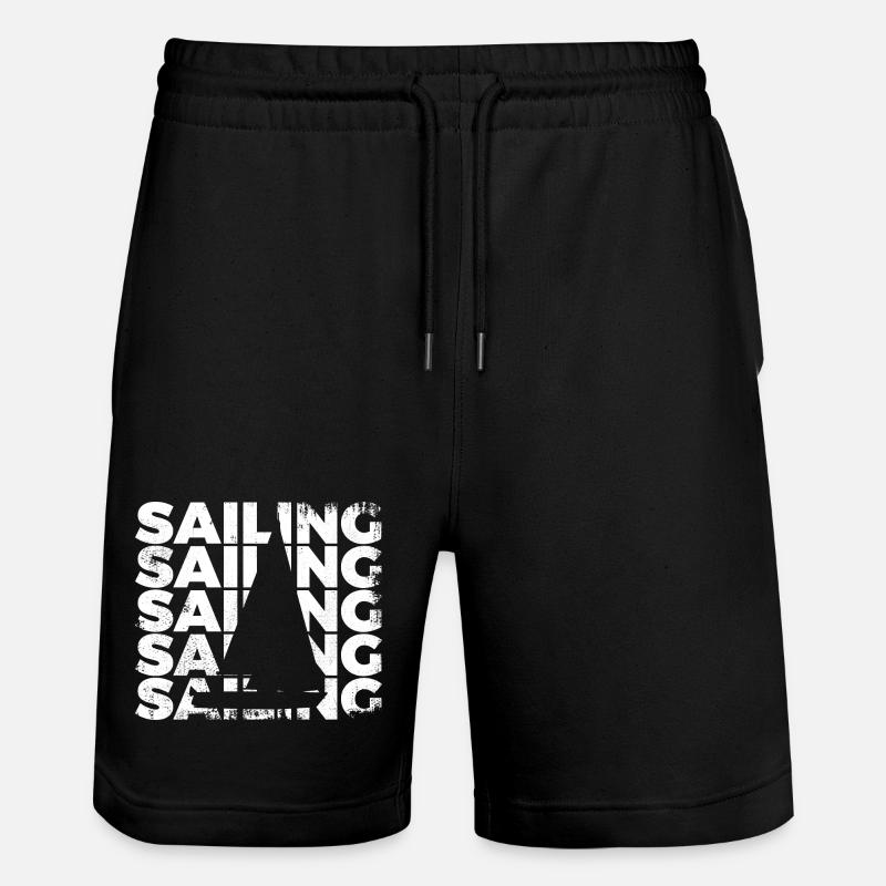 Segelboot - Stanley/Stella Unisex Bio Joggingshorts Trainer  - Schwarz