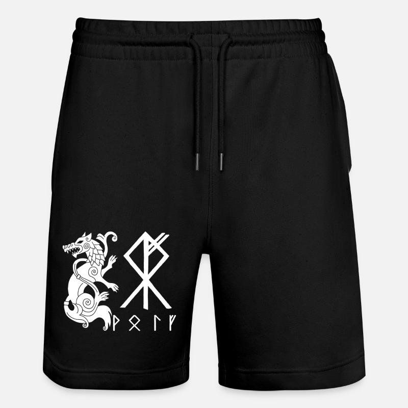 Weißer Wolf Fenrir - Stanley/Stella Unisex Bio Joggingshorts Trainer  - Schwarz