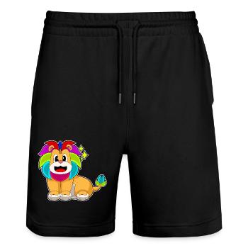 Licorne Lion - Short de jogging bio TRAINER Stanley/Stella unisexe - noir - Devant - Nik (191cm) & Marisol (170cm)