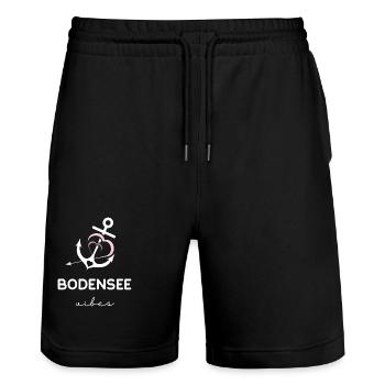 Bodensee Vibes - White Rose - Stanley/Stella Unisex Bio Joggingshorts Trainer  - Schwarz - Vorne - Nik (191cm) & Marisol (170cm)