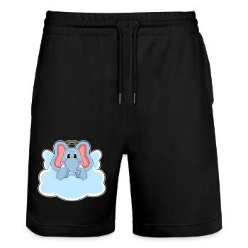 Ailes d’Ange d’Éléphant - Short de jogging bio TRAINER Stanley/Stella unisexe - noir - Devant - Nik (191cm) & Marisol (170cm)