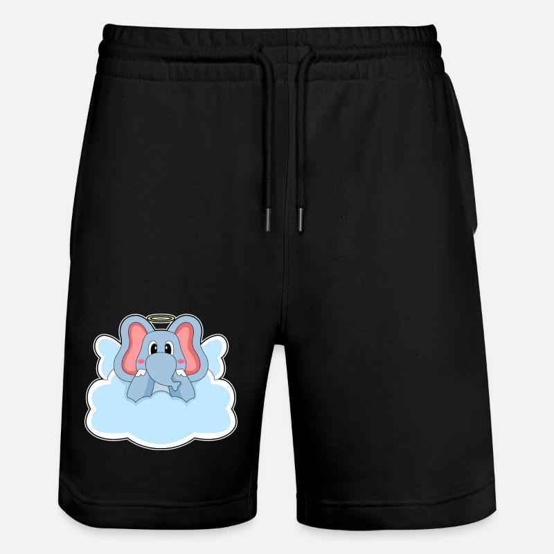 Elefant Engel Wolken - Stanley/Stella Unisex Bio Joggingshorts Trainer  - Schwarz