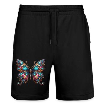 Papillon - Short de jogging bio TRAINER Stanley/Stella unisexe - noir - Devant - Nik (191cm) & Marisol (170cm)