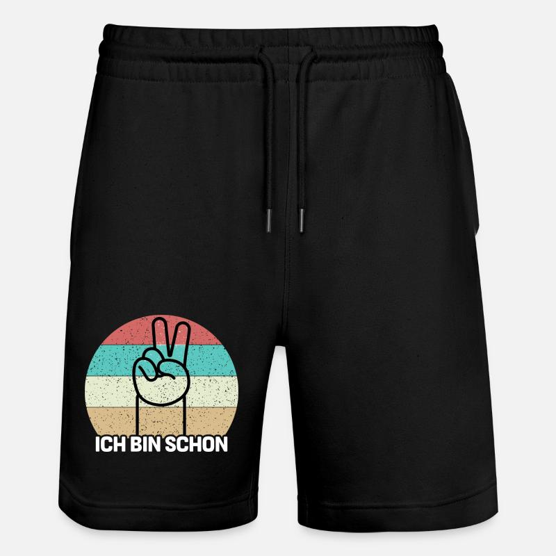 Ich bin schon 2 - Stanley/Stella Unisex Bio Joggingshorts Trainer  - Schwarz