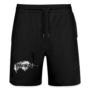 Parkour Ninja - black-white - Stanley/Stella Unisex Bio Joggingshorts Trainer  - Schwarz - Vorne - Nik (191cm) & Marisol (170cm)