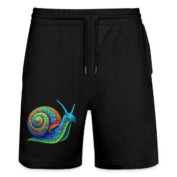 Escargot - Short de jogging bio TRAINER Stanley/Stella unisexe - noir - Devant - Nik (191cm) & Marisol (170cm)