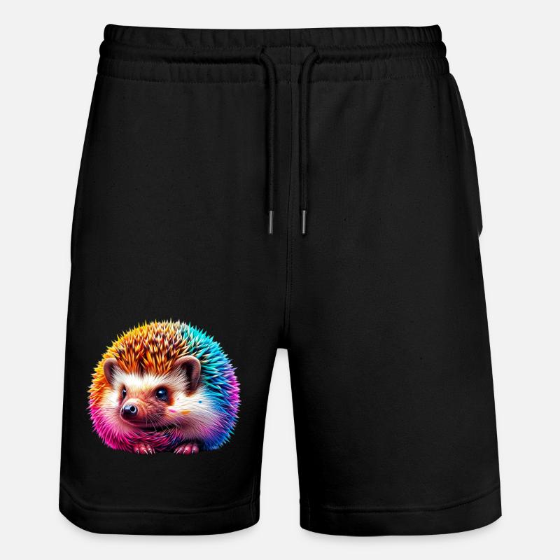 Hedgehog - Stanley/Stella Trainer Unisex Organic Jogging Shorts - black