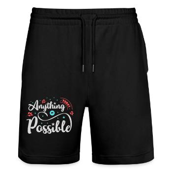 Tout est possible - Short de jogging bio TRAINER Stanley/Stella unisexe - noir - Devant - Nik (191cm) & Marisol (170cm)