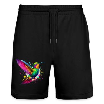 Colibri - Short de jogging bio TRAINER Stanley/Stella unisexe - noir - Devant - Nik (191cm) & Marisol (170cm)