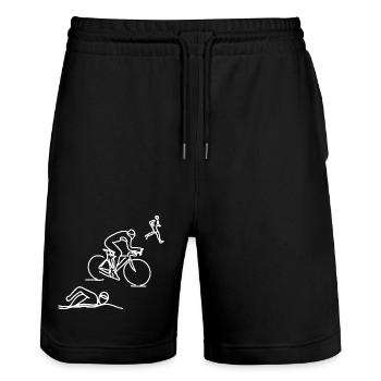 Natation Cyclisme Course à pied - Short de jogging bio TRAINER Stanley/Stella unisexe - noir - Devant - Nik (191cm) & Marisol (170cm)